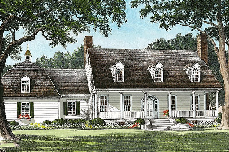 Dream House Plan - Exterior - Front Elevation 5 for Country House Plan #137-151 - 4 bed, 3 bath
