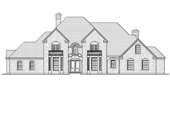 Exterior - Front Elevation 4 for Traditional House Plan #935-16 - 4 bed, 4.5 bath
