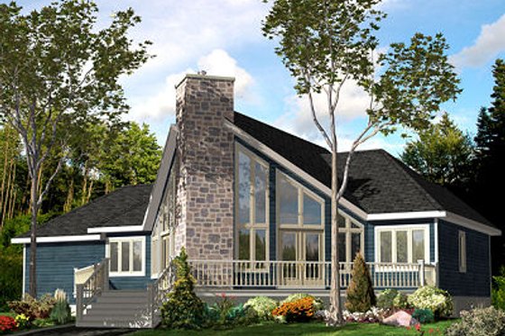 Exterior - Front Elevation for Contemporary House Plan #138-223 - 3 bed, 2 bath