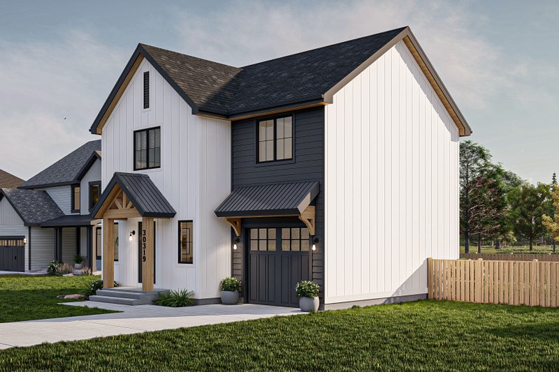 House Blueprint - Exterior - Other Elevation 1 for Modern House Plan #455-571 - 3 bed, 1.5 bath