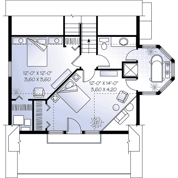 Cottage Floor Plan - Upper Floor Plan #23-505