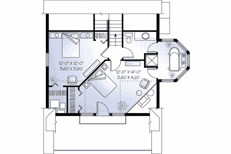 Dream House Plan - Floor Plan - Upper Floor for Cottage House Plan #23-505 - 2 bed, 1.5 bath