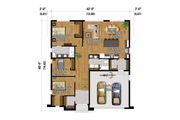 European Style House Plan - 3 Beds 2 Baths 1531 Sq/Ft Plan #25-5003 