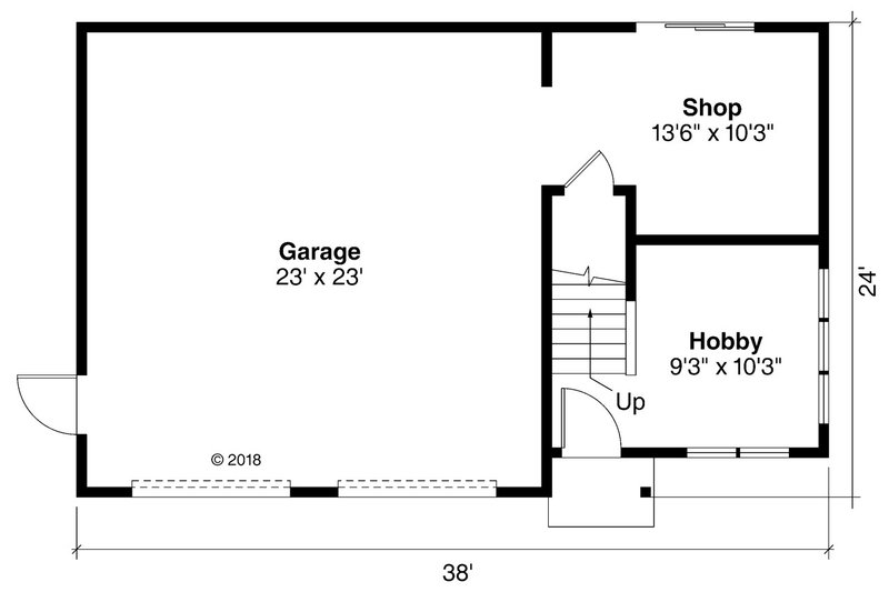 House Plan Design - Floor Plan - Main Floor for Cottage House Plan #124-1188, 1 bath