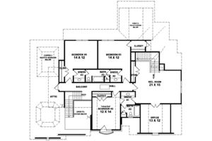 Floor Plan - Upper Floor for European House Plan #81-574 - 4 bed, 3.5 bath