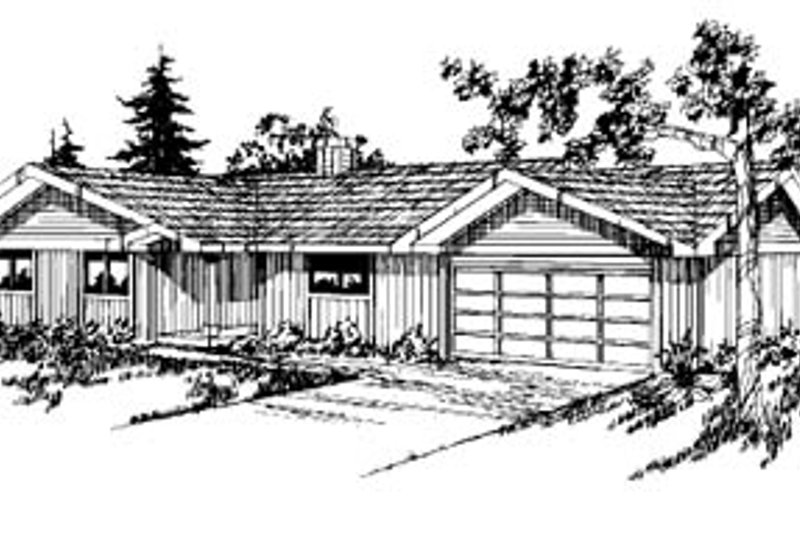 House Blueprint - Ranch Exterior - Front Elevation Plan #60-122