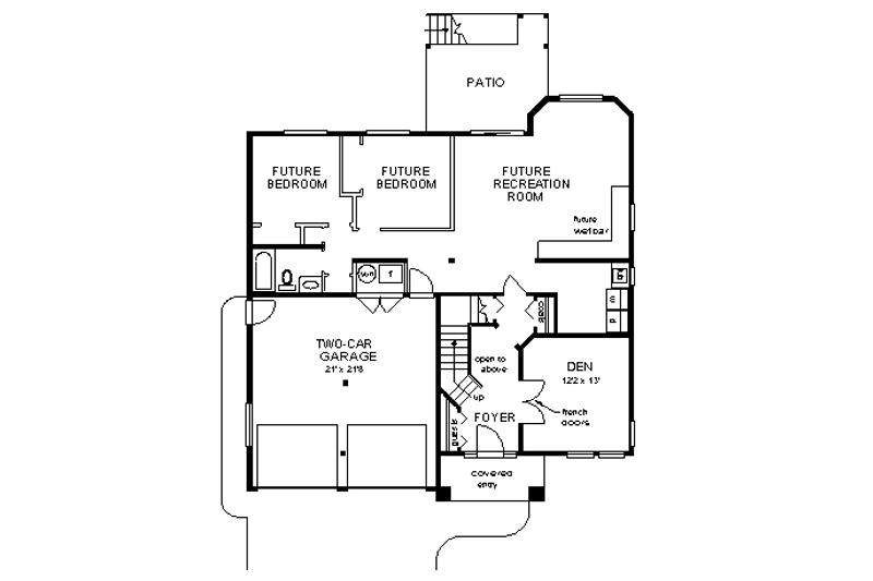 House Blueprint - Floor Plan - Main Floor for European House Plan #18-264 - 5 bed, 3 bath