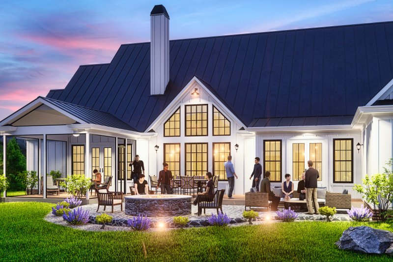 House Blueprint - Exterior - Rear Elevation 3 for Farmhouse House Plan #54-587 - 3 bed, 3.5 bath