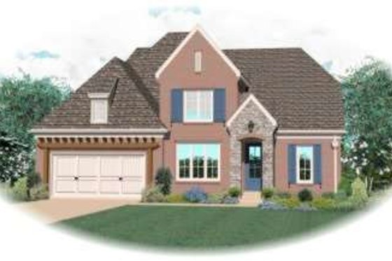 Exterior - Front Elevation for European House Plan #81-1109 - 4 bed, 3 bath