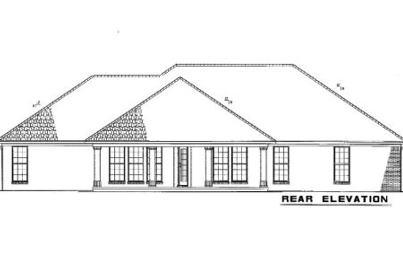 House Blueprint - Exterior - Rear Elevation for Traditional House Plan #17-2189 - 4 bed, 2 bath