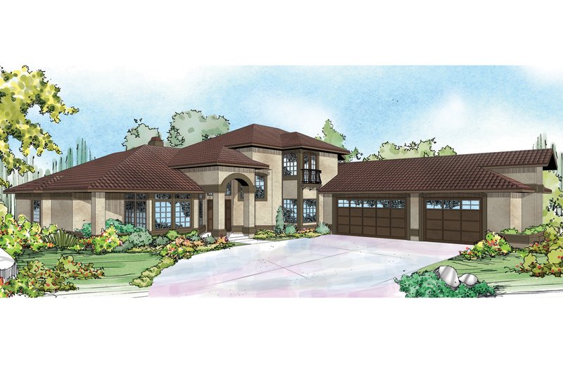 Dream House Plan - Mediterranean Exterior - Front Elevation Plan #124-937