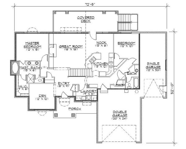 Architectural House Design - Traditional Floor Plan - Main Floor Plan #5-256