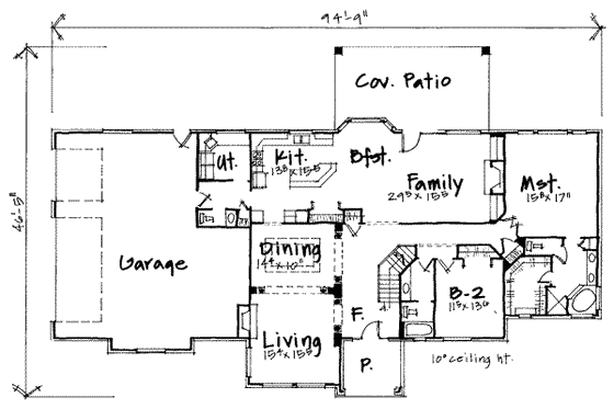 Floor Plan - Main Floor for European House Plan #308-245 - 5 bed, 3.5 bath