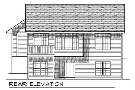 Exterior - Rear Elevation for Ranch House Plan #70-756 - 3 bed, 3 bath