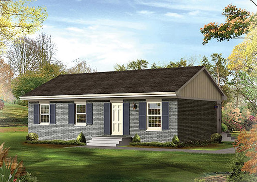 Traditional Style House Plan - 3 Beds 1 Baths 1000 Sq/Ft Plan #57-525