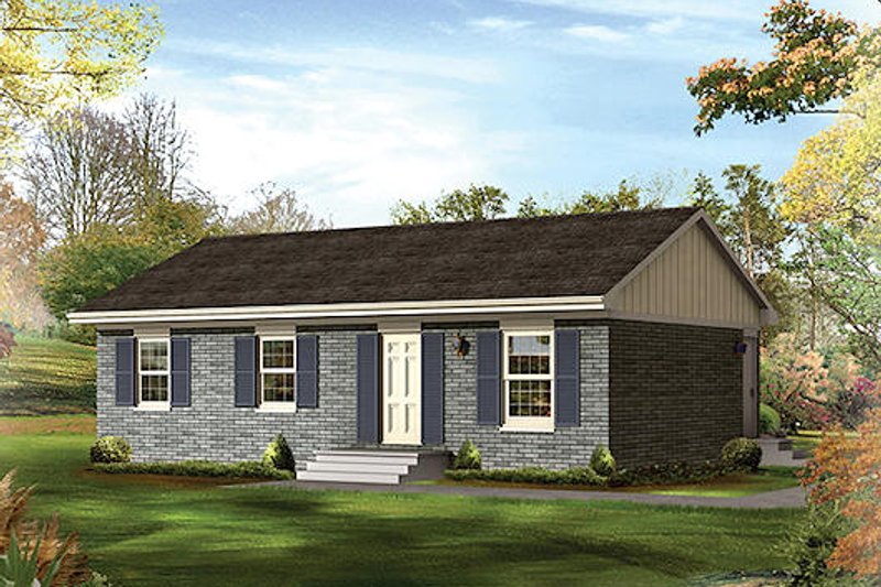 Traditional Style House Plan - 3 Beds 1 Baths 1000 Sq/Ft Plan #57-525