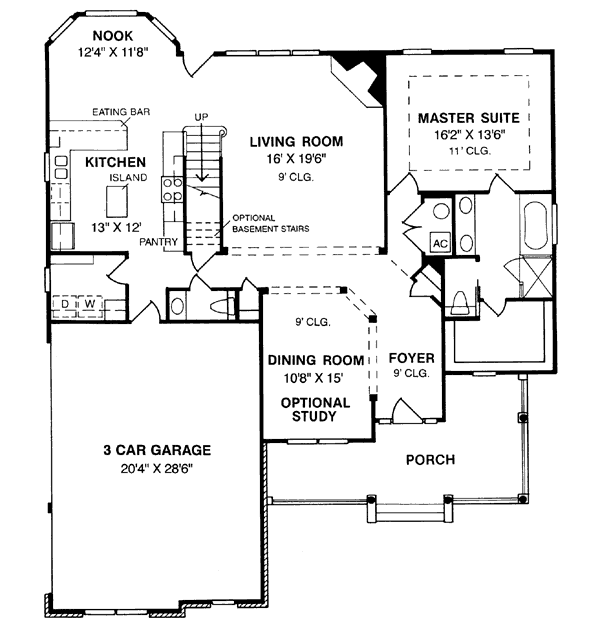 Architectural House Design - Traditional Floor Plan - Main Floor Plan #20-230