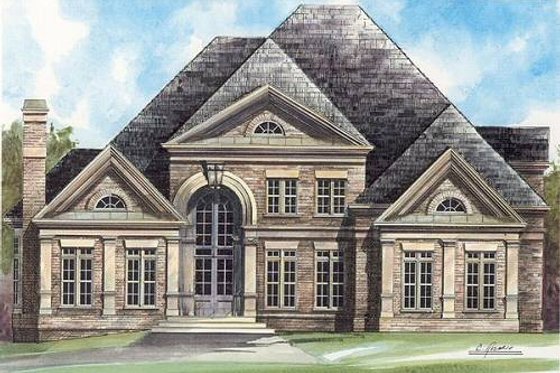 Exterior - Other Elevation for European House Plan #119-129 - 4 bed, 3.5 bath