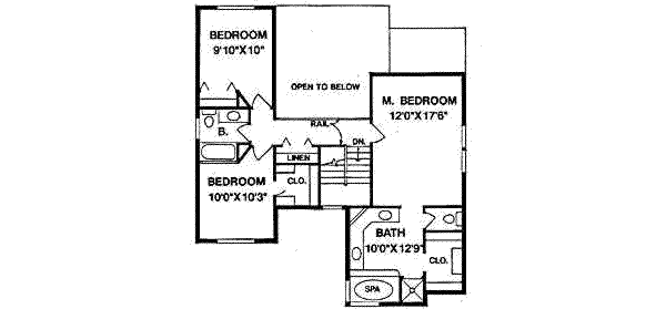 Traditional Floor Plan - Upper Floor Plan #116-225