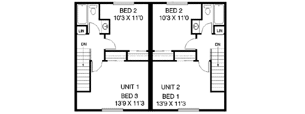 Traditional Floor Plan - Upper Floor Plan #60-485