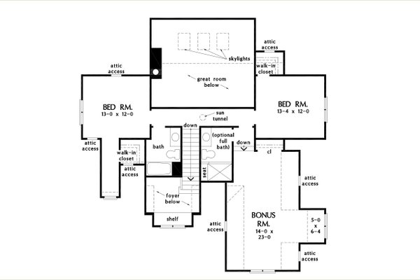 Farmhouse Floor Plan - Upper Floor Plan #929-1147