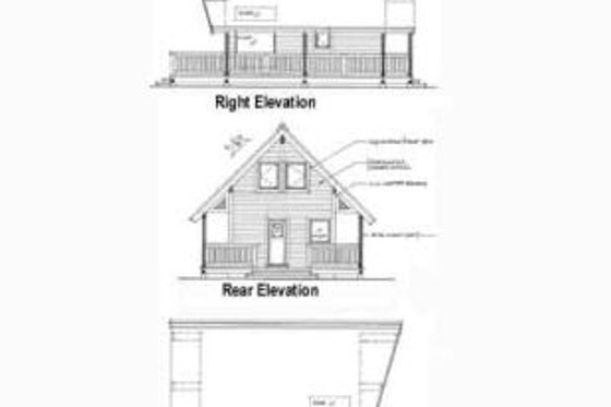 Exterior - Rear Elevation for Contemporary House Plan #118-105 - 1 bed, 1 bath