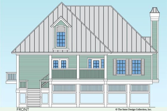 Exterior - Front Elevation 3 for Country House Plan #930-31 - 3 bed, 2.5 bath