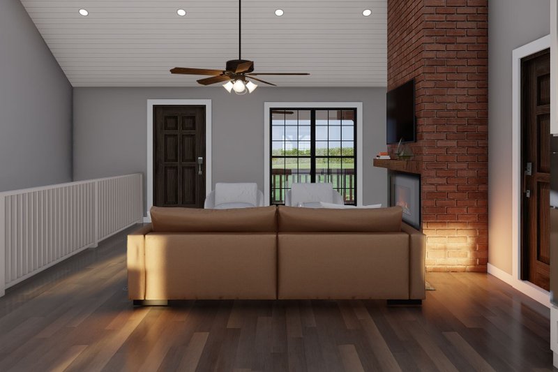 House Design - Interior - Family Room 1 for Farmhouse House Plan #923-363 - 4 bed, 2 bath