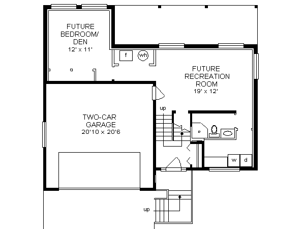 House Plan Design - Traditional Floor Plan - Lower Floor Plan #18-309
