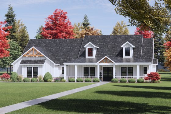 Exterior - Front Elevation 4 for Farmhouse House Plan #1096-125 - 4 bed, 3.5 bath