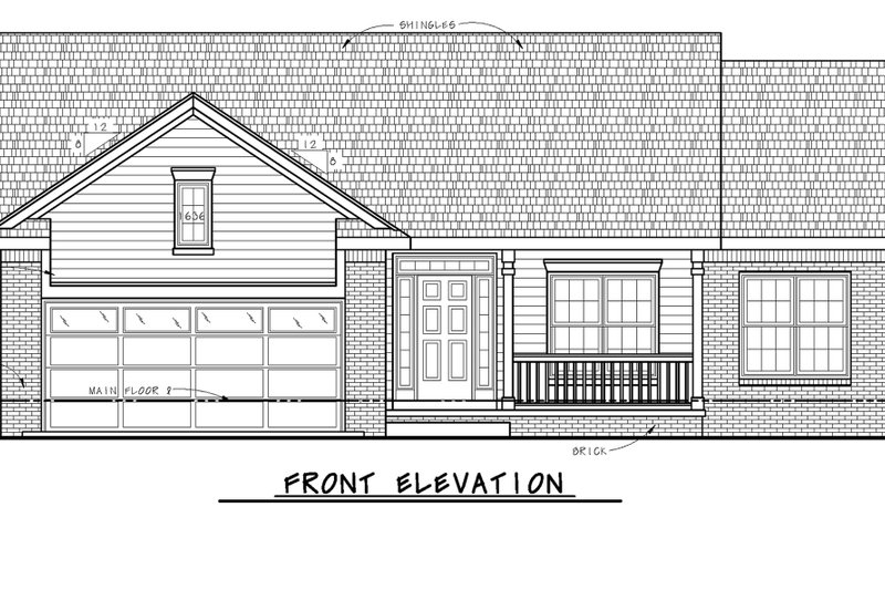 Architectural House Design - Exterior - Front Elevation 3 for Traditional House Plan #20-2601 - 4 bed, 2 bath