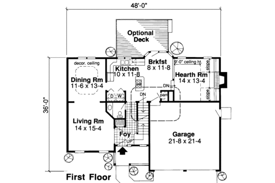 Floor Plan - Main Floor for Traditional House Plan #312-422 - 4 bed, 2.5 bath