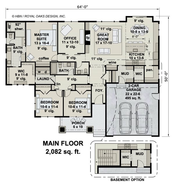 House Plan Design - Craftsman Floor Plan - Main Floor Plan #51-1181