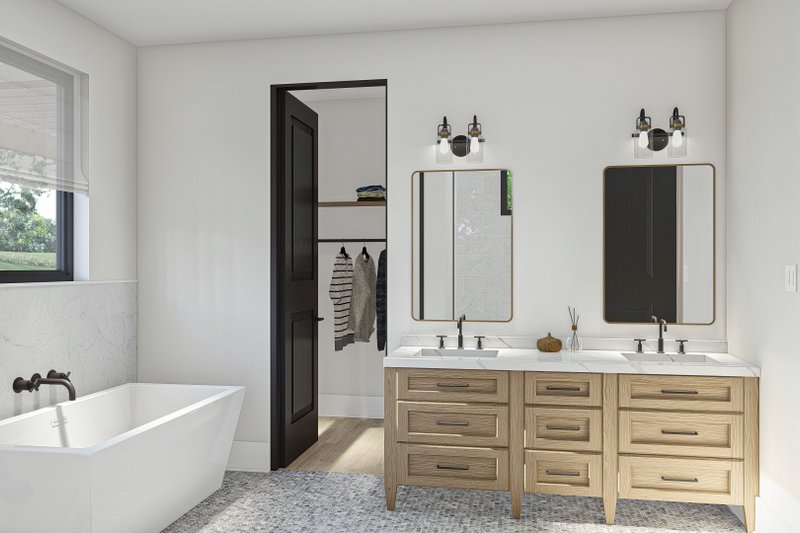 Architectural House Design - Interior - Master Bathroom for Barndominium House Plan #455-533 - 2 bed, 2 bath