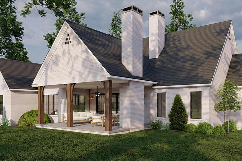 House Plan Design - Exterior - Rear Elevation 2 for European House Plan #923-335 - 3 bed, 3.5 bath
