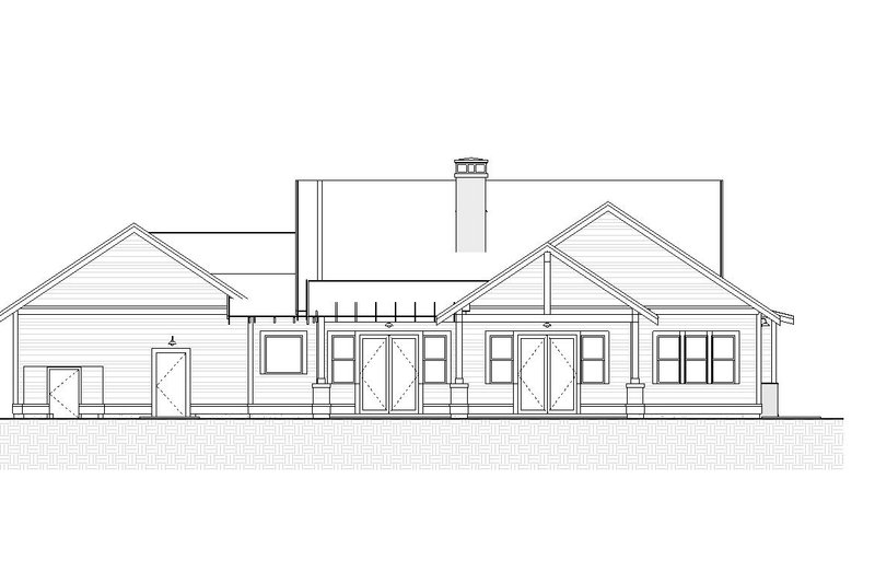 Home Plan - Exterior - Rear Elevation for Craftsman House Plan #895-86 - 3 bed, 3 bath