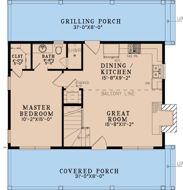 Dream House Plan - Cabin Floor Plan - Main Floor Plan #923-360