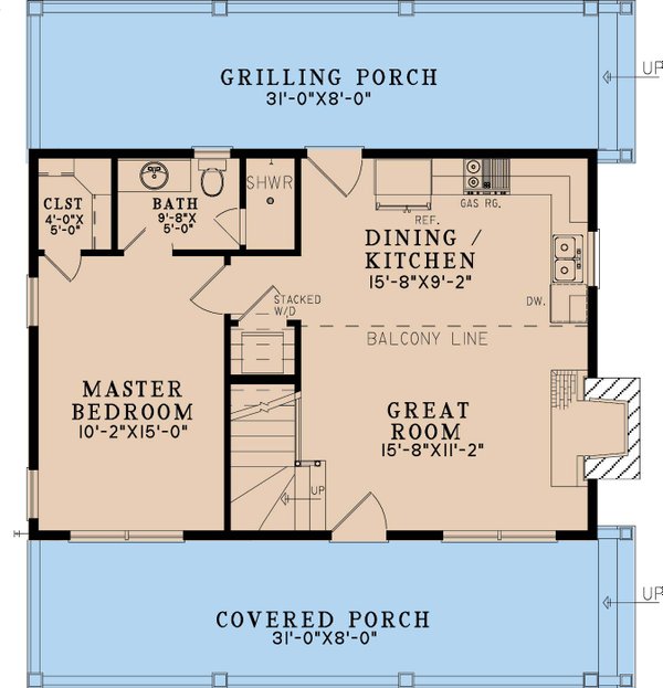 Architectural House Design - Cabin Floor Plan - Main Floor Plan #923-360