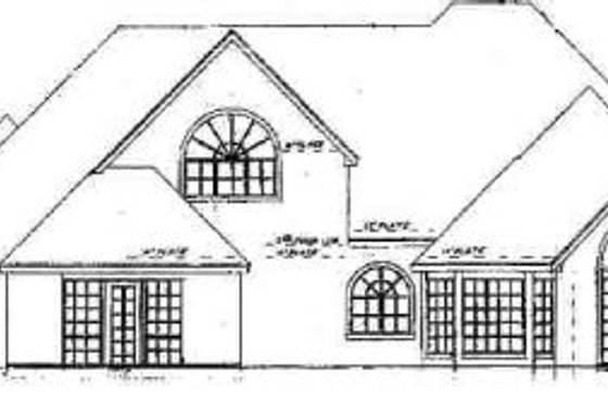 Exterior - Rear Elevation for European House Plan #52-162 - 3 bed, 3.5 bath