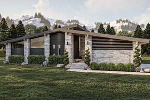 Modern Exterior - Front Elevation Plan #455-663