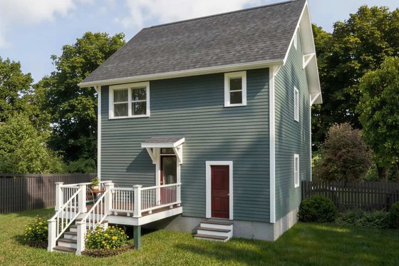Exterior - Rear Elevation 1 for Craftsman House Plan #79-327 - 3 bed, 2.5 bath