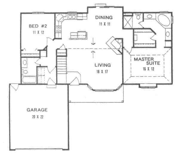 Ranch Floor Plan - Main Floor Plan #58-123