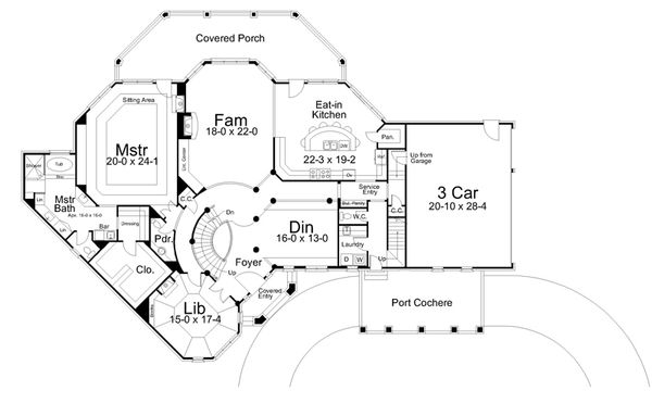 Home Plan - Traditional Floor Plan - Main Floor Plan #119-234