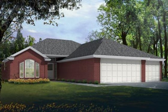 Exterior - Front Elevation for Traditional House Plan #65-462 - 3 bed, 2 bath