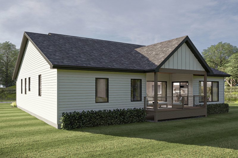 Architectural House Design - Exterior - Rear Elevation for Farmhouse House Plan #455-211 - 3 bed, 3 bath