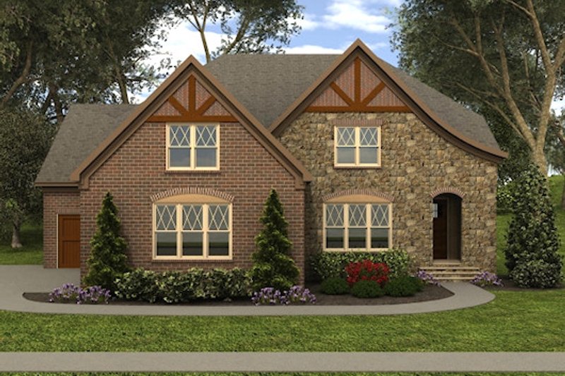 Home Plan - Tudor Exterior - Front Elevation Plan #413-889