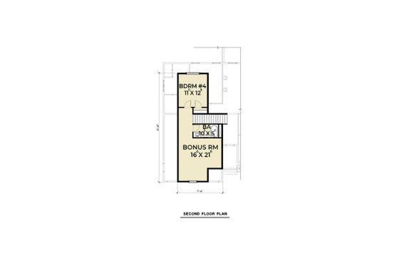 Floor Plan - Upper Floor for Farmhouse House Plan #1070-97 - 4 bed, 3 bath
