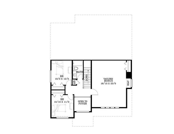 Craftsman Floor Plan - Upper Floor Plan #53-467