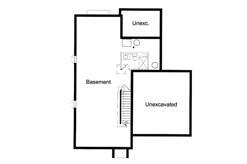 Dream House Plan - Floor Plan - Lower Floor for Colonial House Plan #46-482 - 4 bed, 2.5 bath