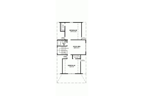 Floor Plan - Upper Floor for Farmhouse House Plan #424-203 - 3 bed, 2.5 bath
